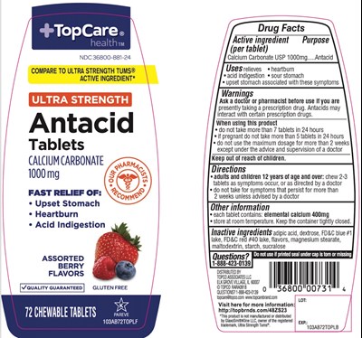 881 88 antacid-calcium-image.jpg TOPCARE ANTACID CALCIUM- calcium carbonate tablet, chewable - 881 88 antacid calcium image